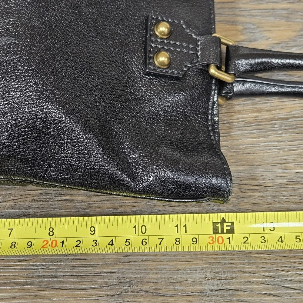 AUTHENTIC Gucci Black Pebbled Leather Flat Tote Bag Medium‎ Vertical Shopper